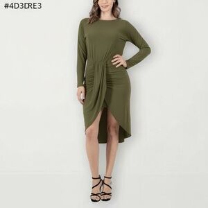 Elegant green  Long Sleeve Dress